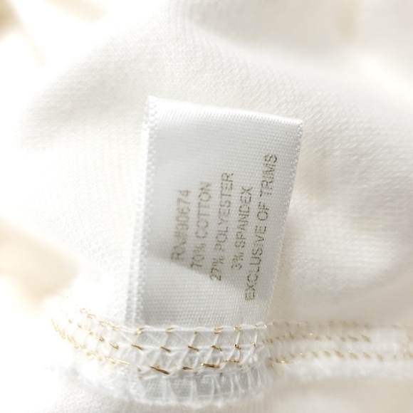 Boston Proper White Fleece Dress Gold Eyelets XXS - Picture 2 of 15